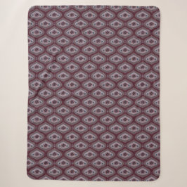 Ebb and Flow Maroon Motief Sherpa Dekbed Deken