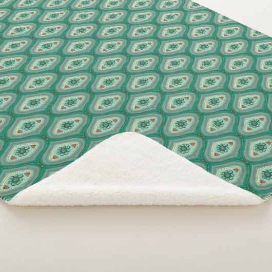 Ebb and Flow Turquoise Sherpa Blanket Deken (3/4)