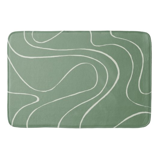 Ebb en Flow 2 in groen Badmat (Voorkant)