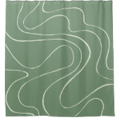 Ebb en Flow 2 in groen Douchegordijn (Voorkant)