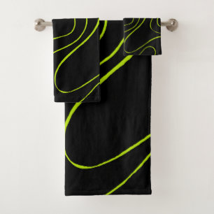 Ebb en Flow 2 in Lime Green en Black Bad Handdoek