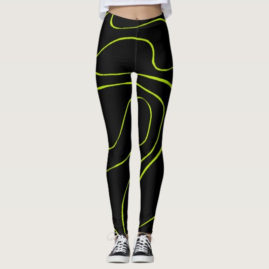 Ebb en Flow 2 in Lime Green en Black Leggings (Voorkant)