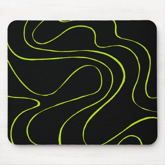 Ebb en Flow 2 in Lime Green en Black Muismat (Voorkant)