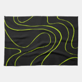 Ebb en Flow 2 in Lime Green en Black Theedoek (Horizontaal)