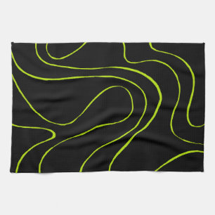 Ebb en Flow 2 in Lime Green en Black Theedoek