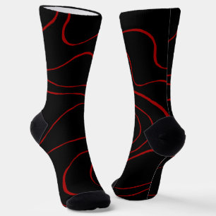 Ebb en Flow 2 in rood en zwart Sokken