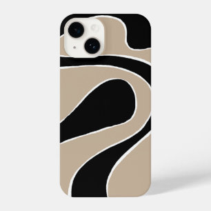 Ebb en Flow 2 in Taupe, zwart en wit iPhone 14 Hoesje