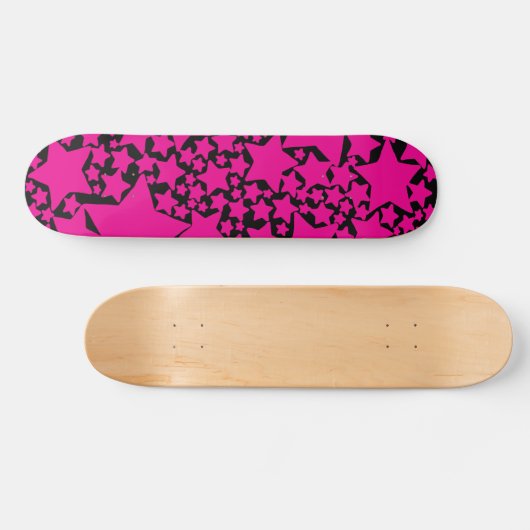 Ebb en Flow 2 in zwart en magenta Persoonlijk Skateboard (Horizontaal)