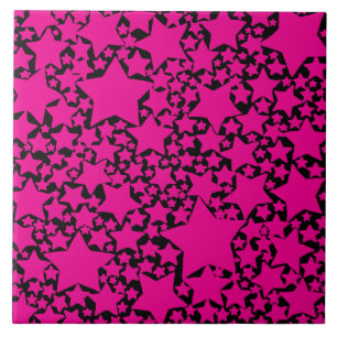 Ebb en Flow 2 in zwart en magenta Tegeltje