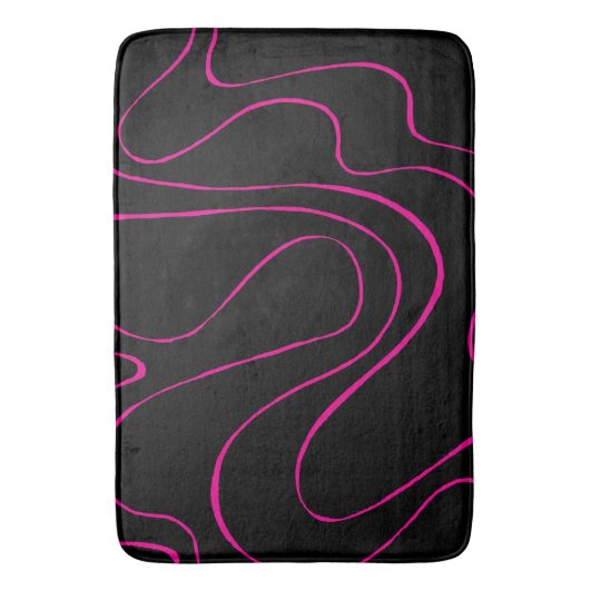 Ebb en Flow 2 - Magenta en Zwart Badmat (Voorkant Verticaal)