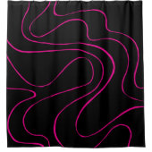 Ebb en Flow 2 - Magenta en Zwart Douchegordijn (Voorkant)