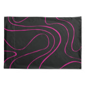 Ebb en Flow 2 - Magenta en Zwart Kussensloop (Achterkant-Links)