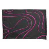 Ebb en Flow 2 - Magenta en Zwart Kussensloop (Voorkant-Links)