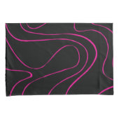 Ebb en Flow 2 - Magenta en Zwart Kussensloop (Voorkant-Rechts)