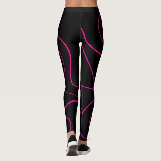 Ebb en Flow 2 - Magenta en Zwart Leggings (Achterkant)