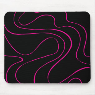 Ebb en Flow 2 - Magenta en Zwart Muismat
