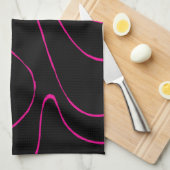 Ebb en Flow 2 - Magenta en Zwart Theedoek (Quarter Fold)