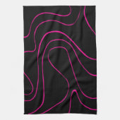 Ebb en Flow 2 - Magenta en Zwart Theedoek (Verticaal)
