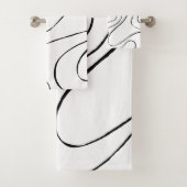 Ebb en Flow 2 - zwart en wit Bad Handdoek (Insitu)