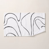 Ebb en Flow 2 - zwart en wit Bad Handdoek (Handdoek)