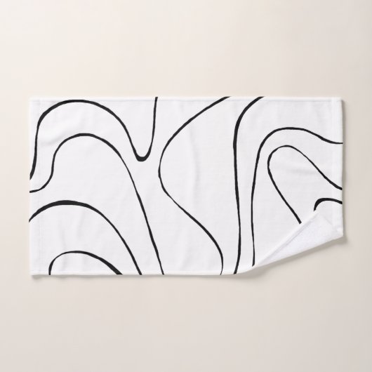 Ebb en Flow 2 - zwart en wit Bad Handdoek (Handdoek)