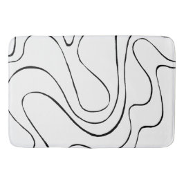 Ebb en Flow 2 - zwart en wit Badmat