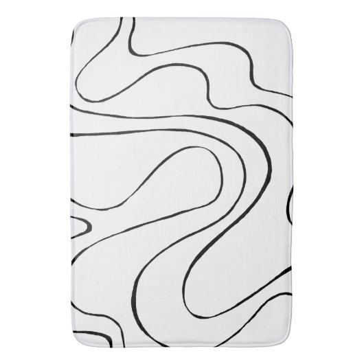 Ebb en Flow 2 - zwart en wit Badmat (Voorkant Verticaal)