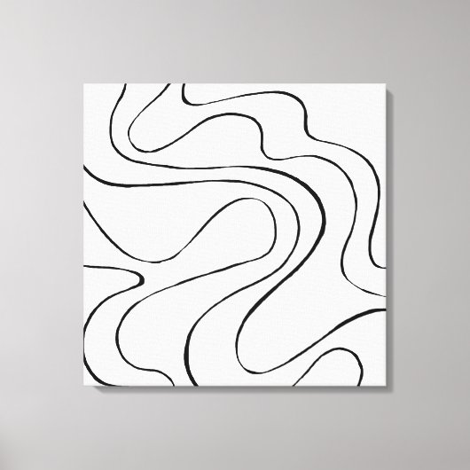 Ebb en Flow 2 - zwart en wit Canvas Afdruk (Voorkant)