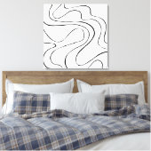 Ebb en Flow 2 - zwart en wit Canvas Afdruk (Insitu (Slaapkamer))