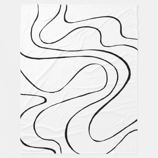 Ebb en Flow 2 - zwart en wit Fleece Deken (Voorkant)