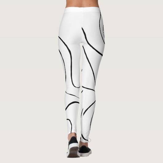 Ebb en Flow 2 - zwart en wit Leggings (Achterkant)