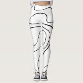 Ebb en Flow 2 - zwart en wit Leggings (Voorkant)