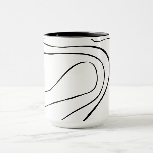 Ebb en Flow 2 - zwart en wit Mok (Midden)