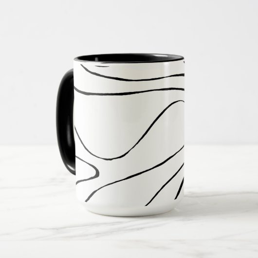Ebb en Flow 2 - zwart en wit Mok (Voorkant links)
