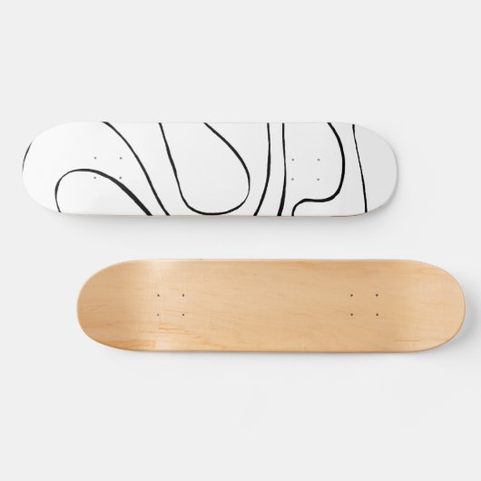 Ebb en Flow 2 - zwart en wit Persoonlijk Skateboard (Horizontaal)