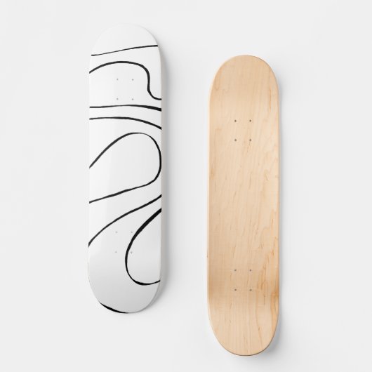 Ebb en Flow 2 - zwart en wit Persoonlijk Skateboard (Voorkant)