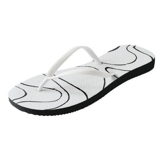 Ebb en Flow 2 - zwart en wit Teenslippers (Schuin)