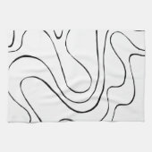 Ebb en Flow 2 - zwart en wit Theedoek (Horizontaal)