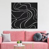Ebb en Flow 2 - zwart op wit Canvas Afdruk (Insitu (Woonkamer))