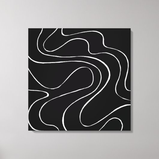 Ebb en Flow 2 - zwart op wit Canvas Afdruk (Voorkant)