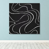 Ebb en Flow 2 - zwart op wit Canvas Afdruk (Insitu (Houten vloer))