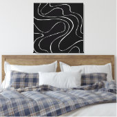 Ebb en Flow 2 - zwart op wit Canvas Afdruk (Insitu (Slaapkamer))