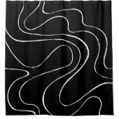 Ebb en Flow 2 - zwart op wit Douchegordijn (Voorkant)