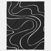 Ebb en Flow 2 - zwart op wit Fleece Deken (Voorkant)
