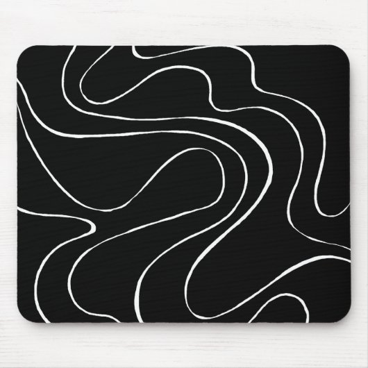 Ebb en Flow 2 - zwart op wit Muismat (Voorkant)