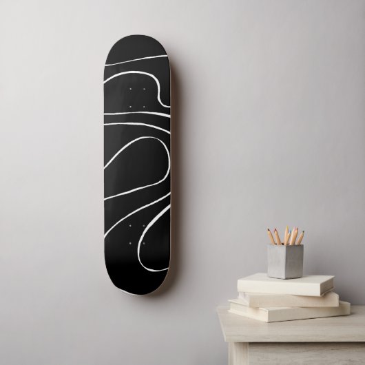 Ebb en Flow 2 - zwart op wit Persoonlijk Skateboard (Muurkunst)