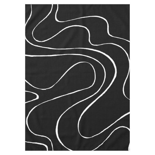 Ebb en Flow 2 - zwart op wit Tafelkleed (Voorkant)