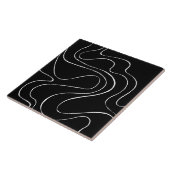 Ebb en Flow 2 - zwart op wit Tegeltje (Zijkant)