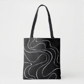 Ebb en Flow 2 - zwart op wit Tote Bag (Voorkant)
