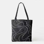 Ebb en Flow 2 - zwart op wit Tote Bag (Achterkant)